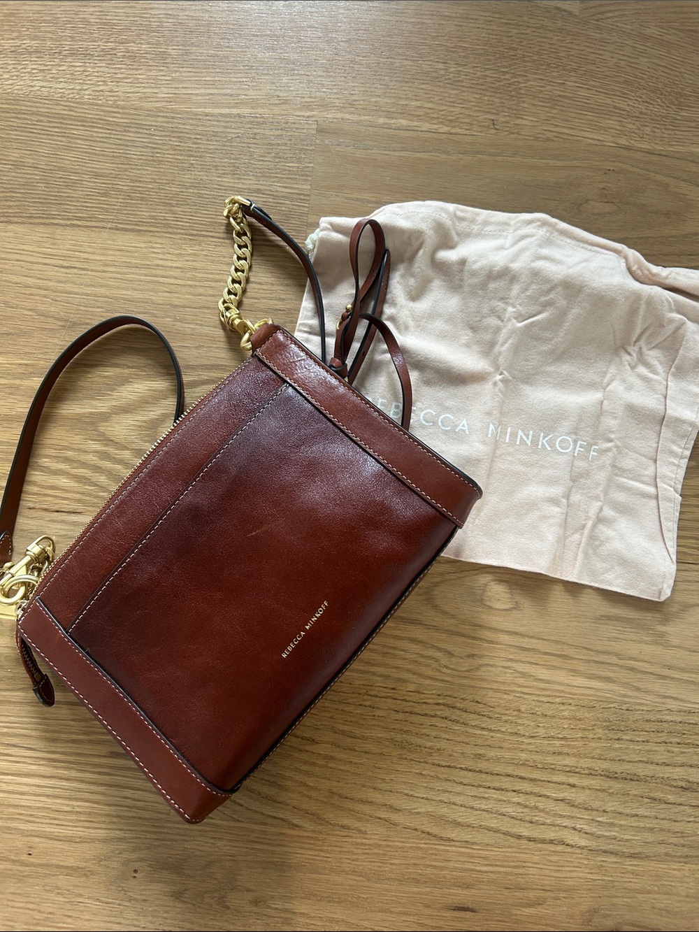 Rebecca Minkoff Leather Studded Crossbody Bag - Brown - Picture 3 of 3